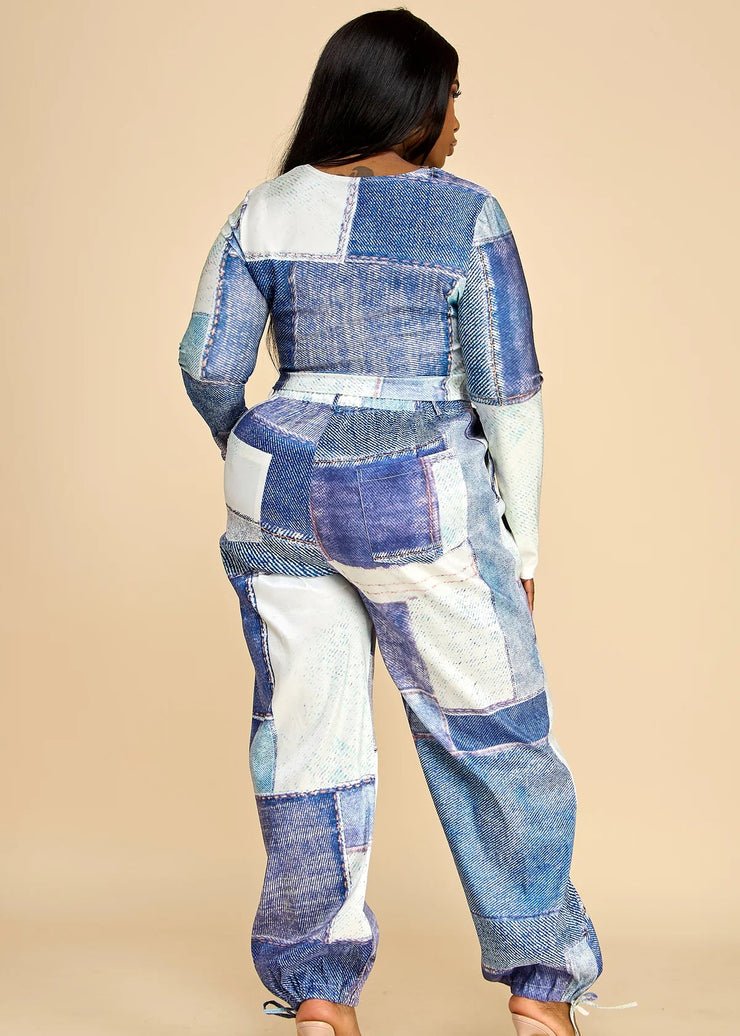 Fleur Round Neck Long Sleeves Top & Jogger Set