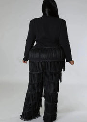 Kanika Fringe Jumpsuit (Black)