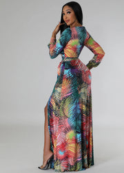 Isla Bloom Wrap Maxi Dress (Multi)