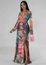 Isla Bloom Wrap Maxi Dress (Multi)
