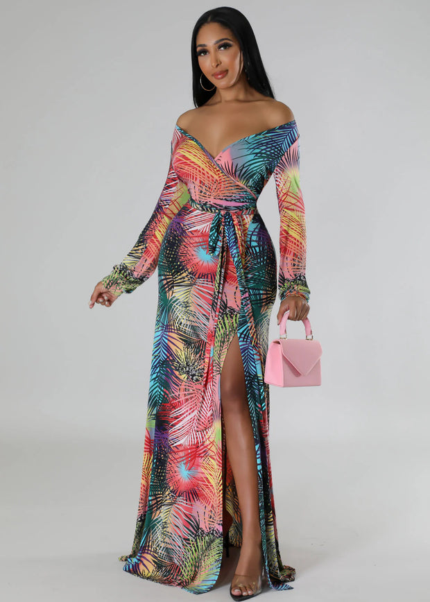 Isla Bloom Wrap Maxi Dress (Multi)