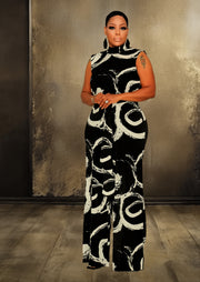 Sweet Tart Contrast Couture Jumpsuit (Black/White)