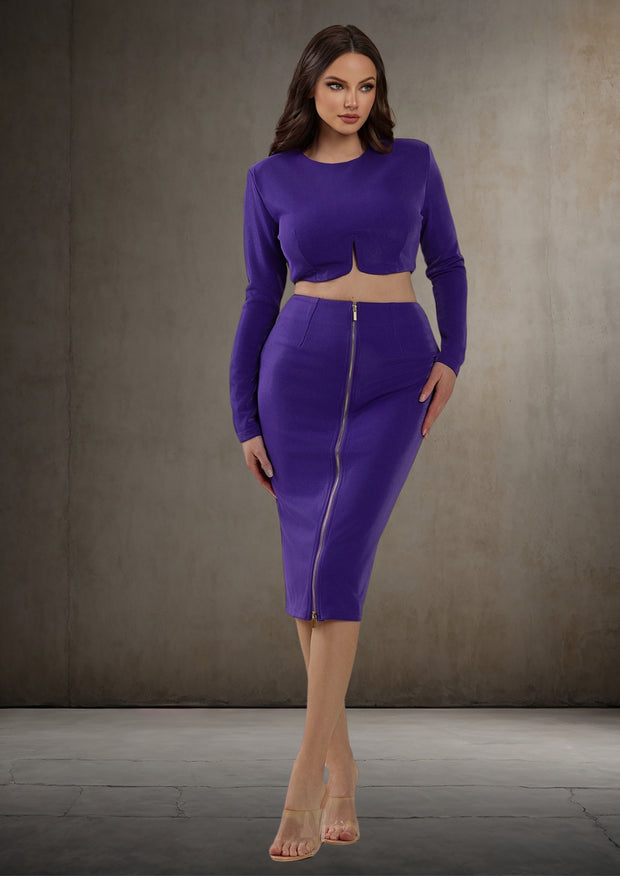 Crop Top (Purple Skirt Set)
