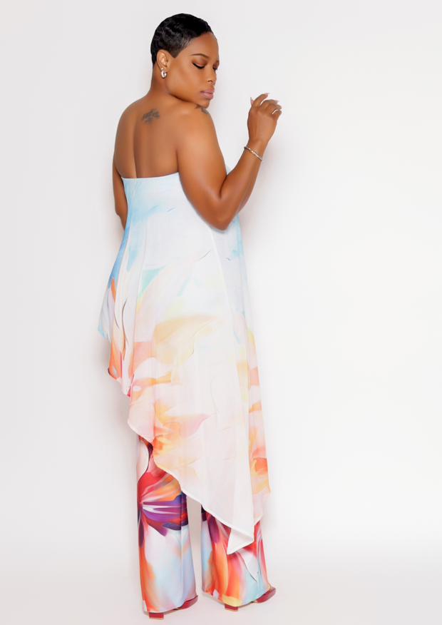 True To The Game Strapless Stretch Jumpsuit (Multi)