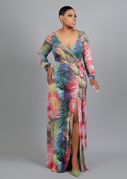 Isla Bloom Wrap Maxi Dress (Multi)