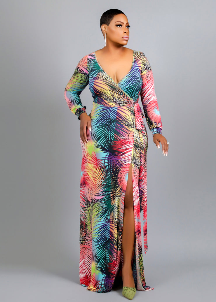Isla Bloom Wrap Maxi Dress (Multi)