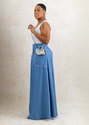 Tank Top Denim Maxi Dress (Light Blue Denim)