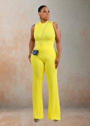 Getting Hotter Knit Pants Set (Yellow)