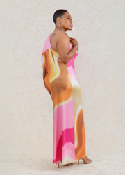 Gisele Off the Shoulder Loose Fit Maxi Dress (Multi) Restock
