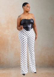 Camila Strapless Pu Corset Top (Black)